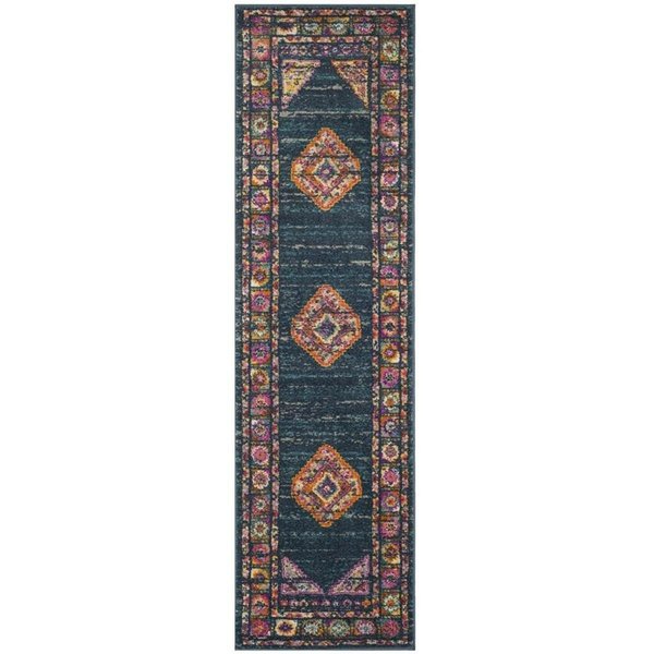 Safavieh Madison Runner Rugs, Blue and Fuchsia - 2 ft.-3 in. x 12 ft. MAD133C-212